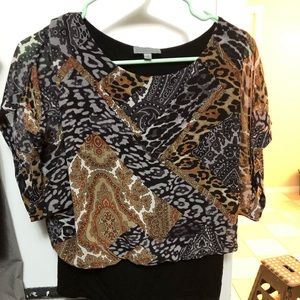 Joseph A Dolman Sleeve Bottom Banded top M